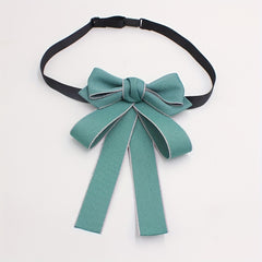 Solid Classic Bow Tie Layer Bowknot Adjustable Necktie For Women