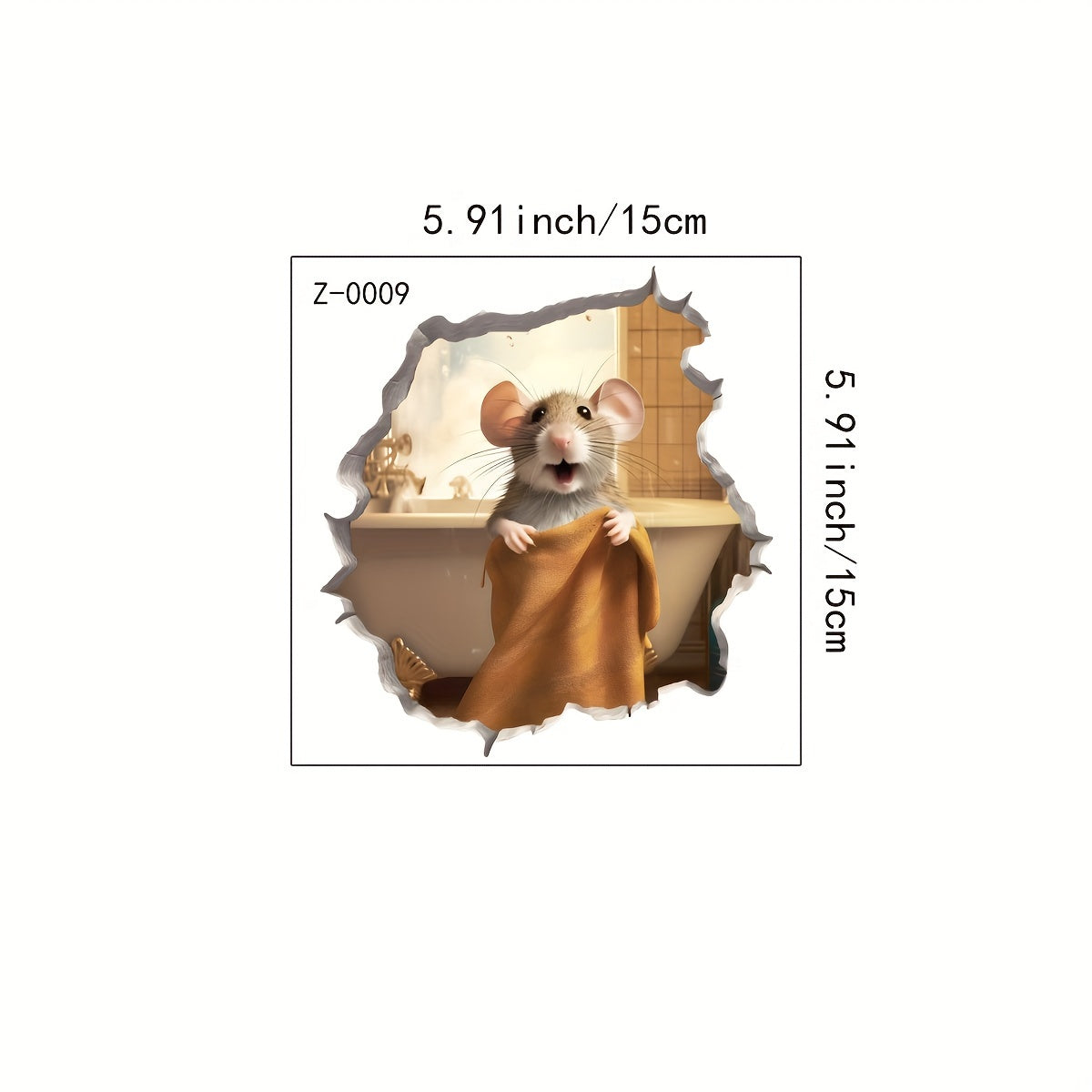 Lovely Mouse Bath Wall Sticker for Bedroom Living Room PVC Waterproof