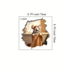 Lovely Mouse Bath Wall Sticker for Bedroom Living Room PVC Waterproof