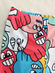 Girls Cartoon Print Leggings Comfortable Casual Pants For Kids Summer