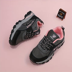Girl's Knit Hiking Shoes Comfy Lace Up Sneakers