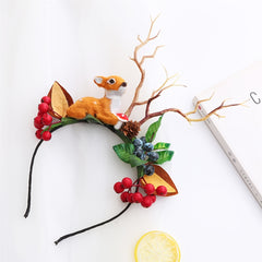 Christmas Elk Headdress Hair Hoop for Girls