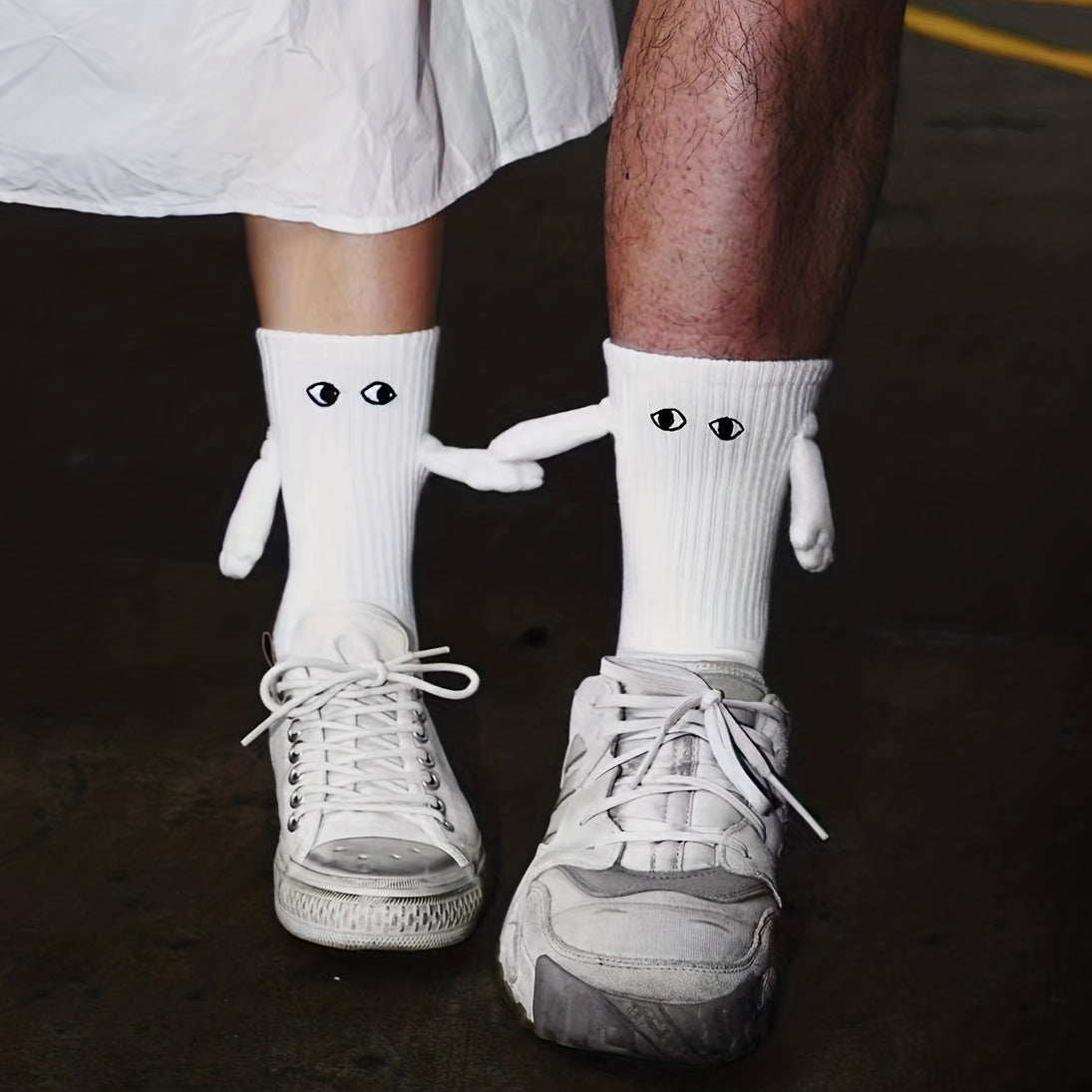 Cartoon Hand Holding Socks Soft Comfortable Stockings