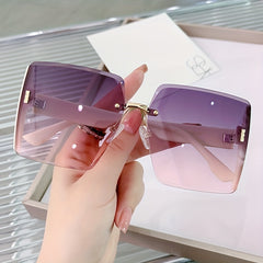 Women Gradient Square Sunglasses Oversized Beach Sunscreen Glasses