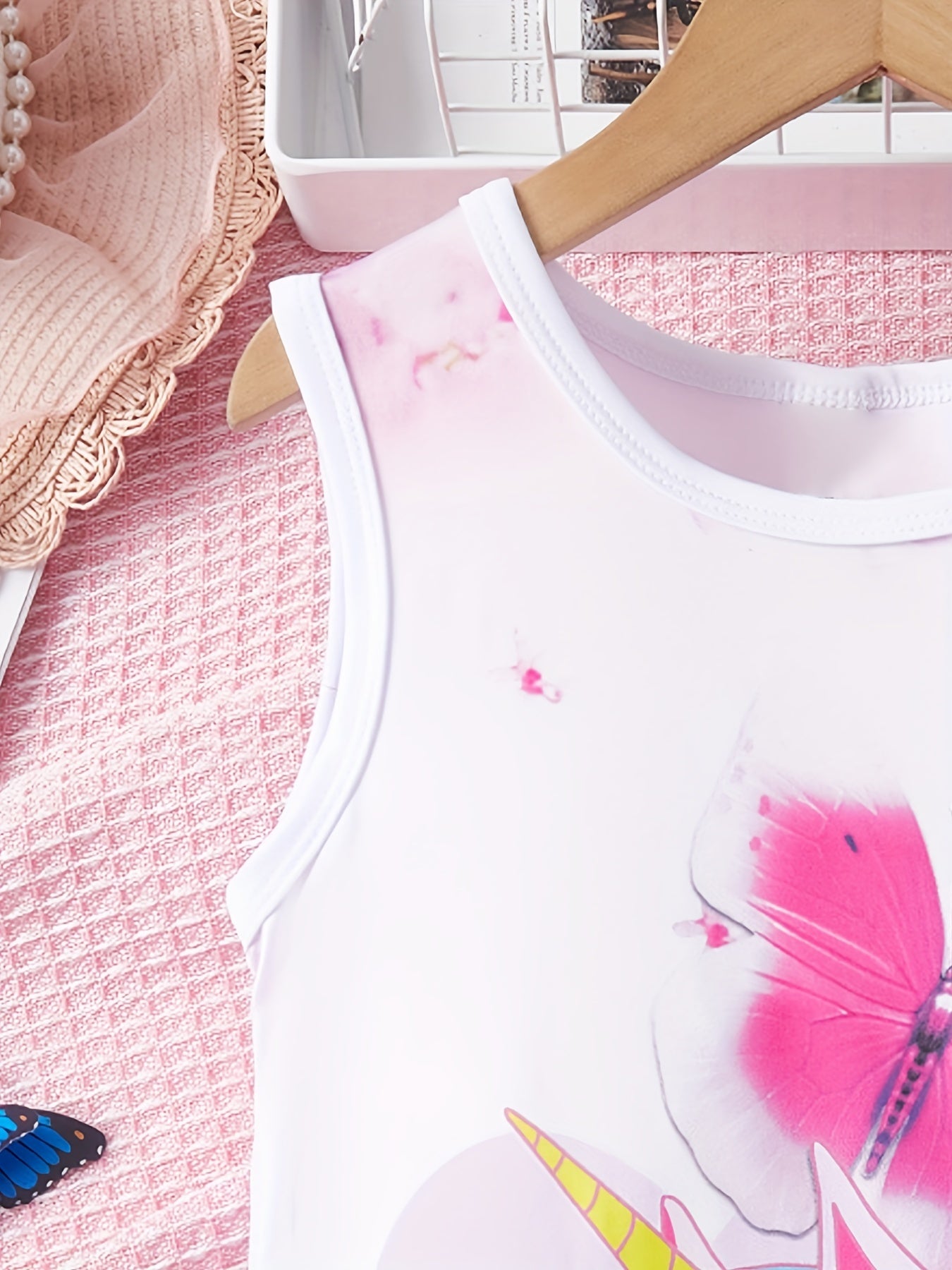 Unicorn Print Sleeveless Dress for Girls