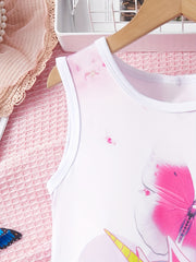 Unicorn Print Sleeveless Dress for Girls