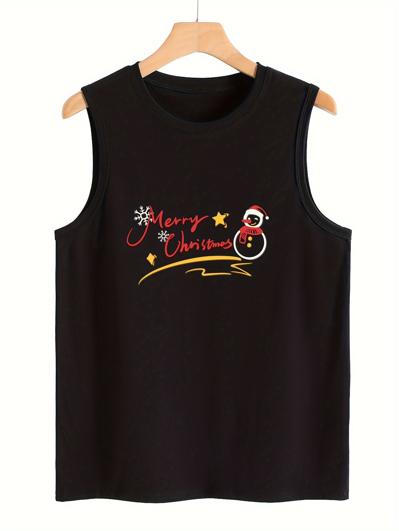 Snowman & Snowflake Pattern Stretchy Sports Vest Sleeveless Top
