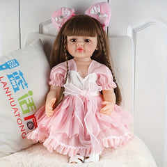 22" Simulative Doll Soft Glue Doll Water Bath Toy Wedding Dress Princess Doll