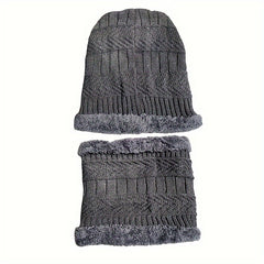 Velvet Winter Beanie Hat & Scarf Set for Men and Women