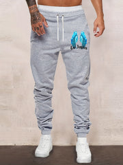 Men's Burning Wings Print Drawstring Sweatpants