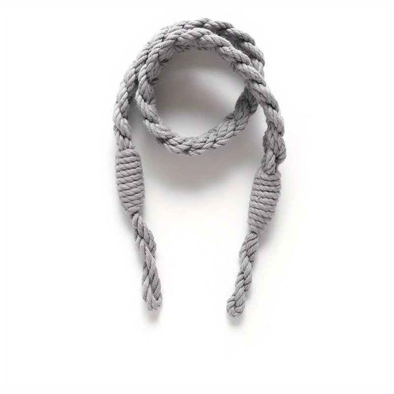 Boho Linen Curtain Rope with Stylish Tieback for Bedroom and Living Room