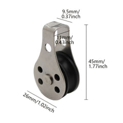 Marine 316 Stainless Steel Swivel Eye Pulley Block Single Wheel & Nylon Sheave