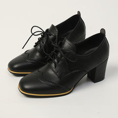 Chunky Heeled Short Boots Pointed Toe Lace Up Ankle Boots Oktoberfest Shoes
