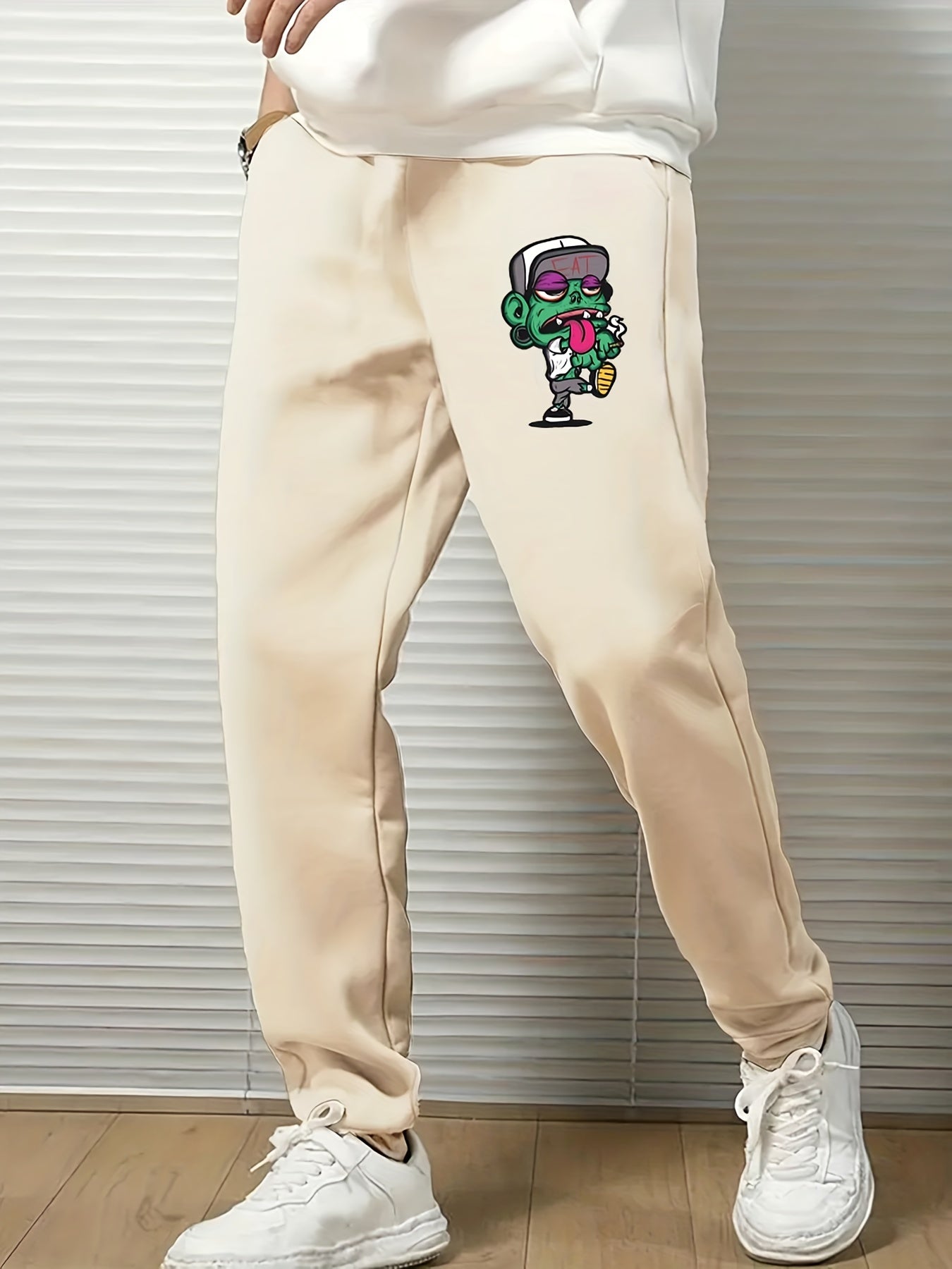 Green Cap Jogging Pants Men's Comfortable Joggers