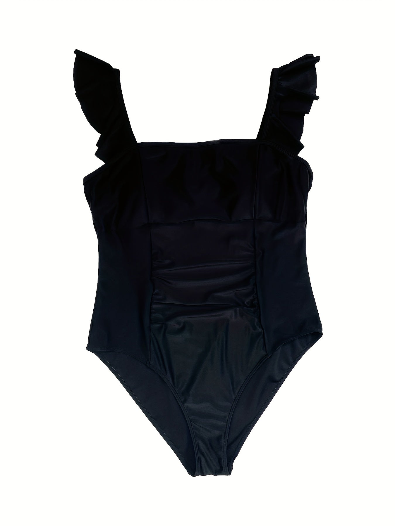 Swimsuit Women's Ruffle Trim Square Neck One Piece Swimsuit