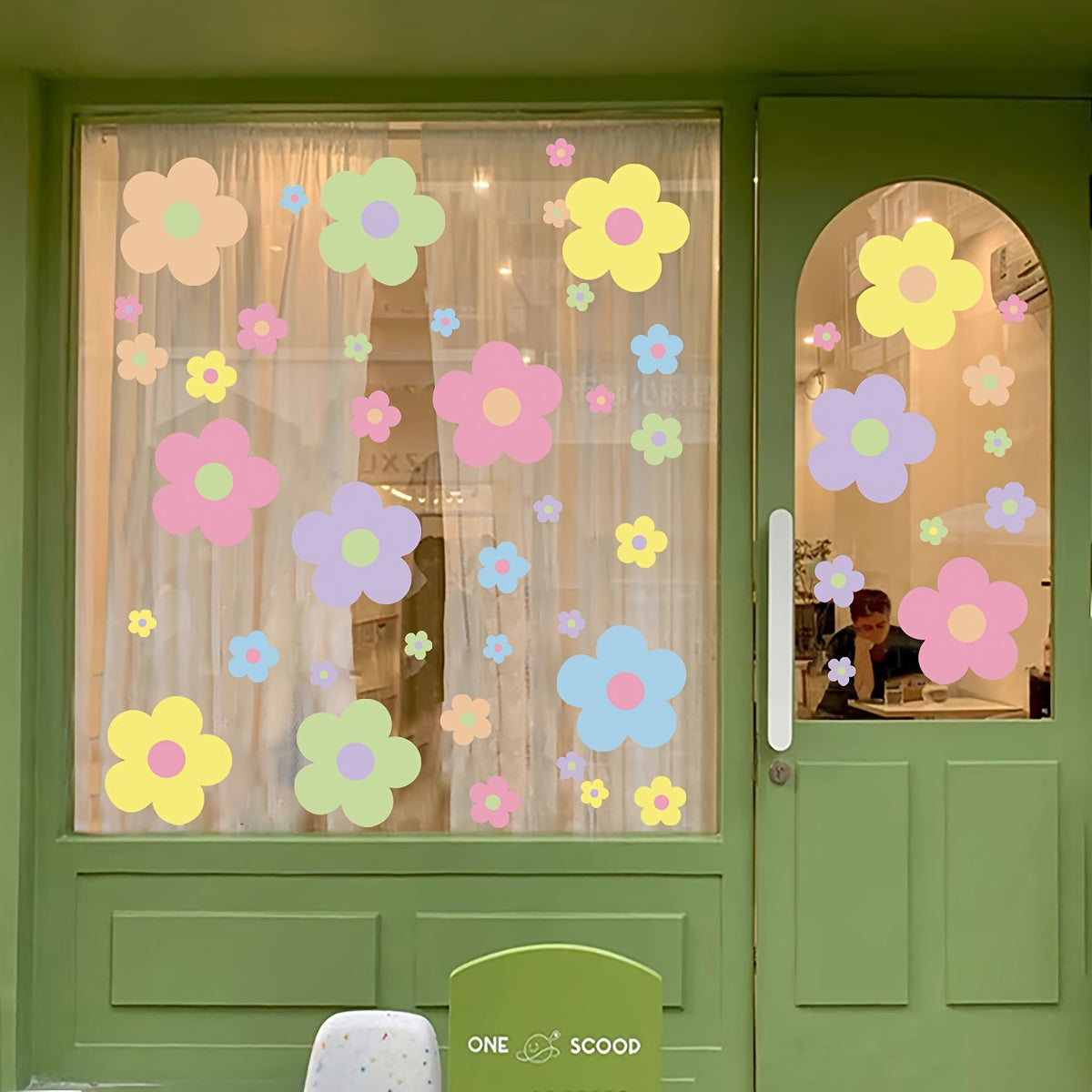 9pcs Flowers Glass Anti-collision Window Decoration Set