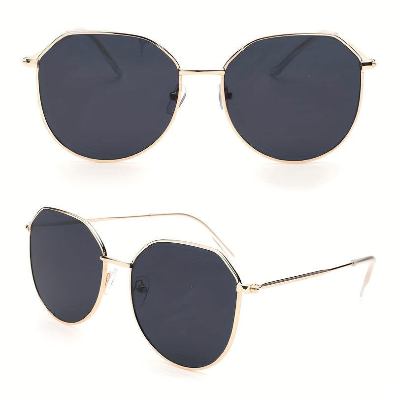 Geometric Sunglasses with Metal Frame