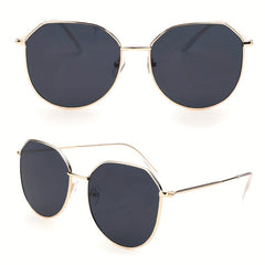 Geometric Sunglasses with Metal Frame