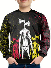 Teens 3D Halloween Skull Print Sweatshirt Kids Casual Pullover