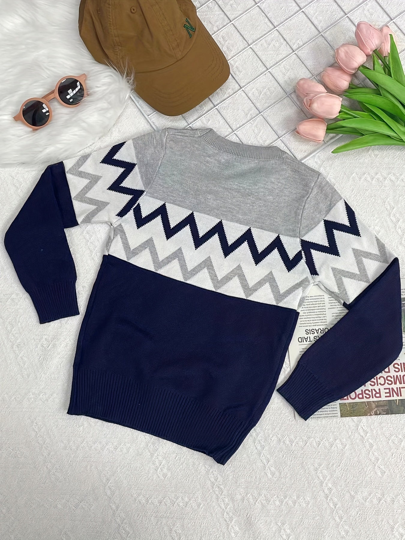 Boys Double Layer Thick Warm Pullover Sweater