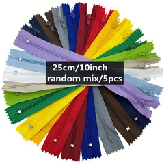 5pcs Colorful Nylon Coil Zippers for Tailoring Sewing Crafting
