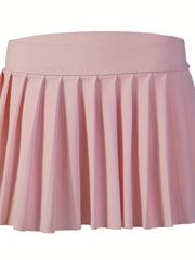 Elastic Waist Pleated Skirts for Tennis Golf Sports Short Skirts