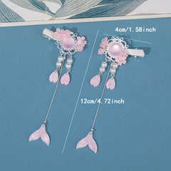 Vintage Chinese Style Faux Pearl Tassel Hairpin