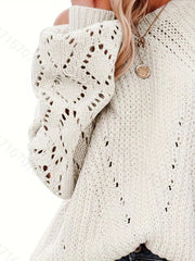 One Shoulder High Stretch Pullover Jumper