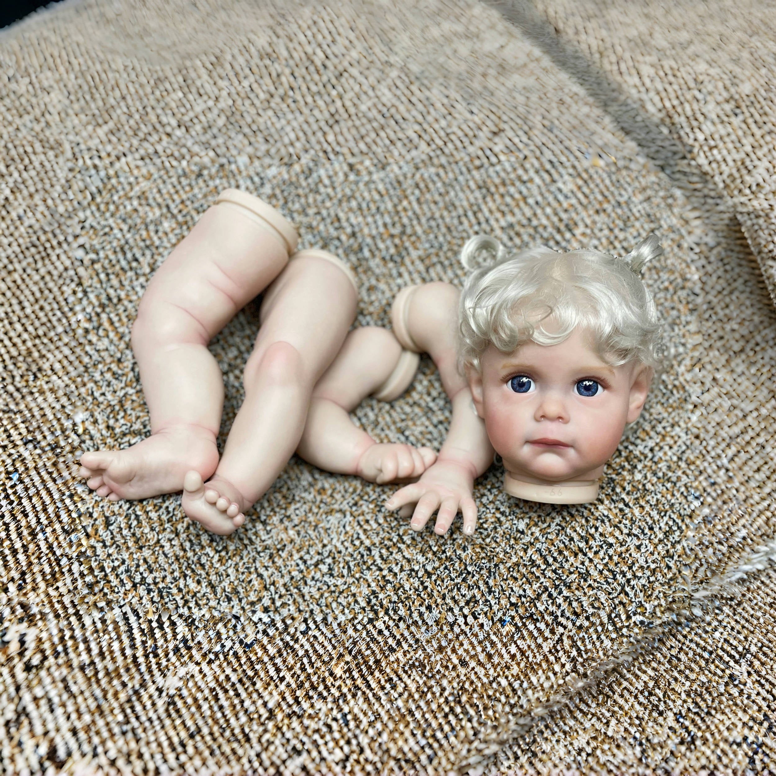 DIY Unassembled Reborn Doll Kit with Rooted Hair & 3D Painted Skin