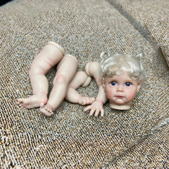DIY Unassembled Reborn Doll Kit with Rooted Hair & 3D Painted Skin