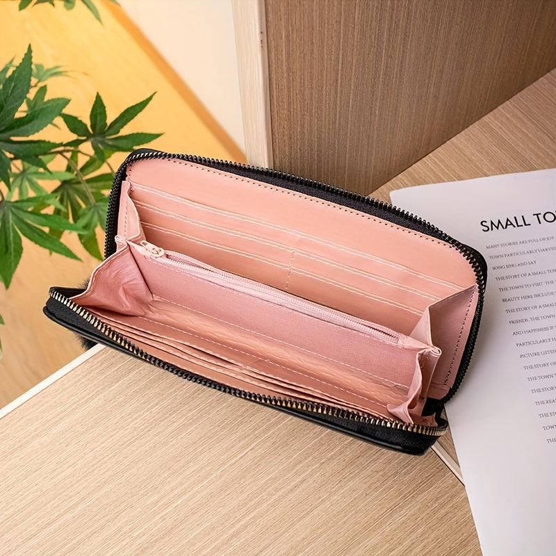 Quilted Wallet Faux Leather Credit Card Organizer Women's Clutch