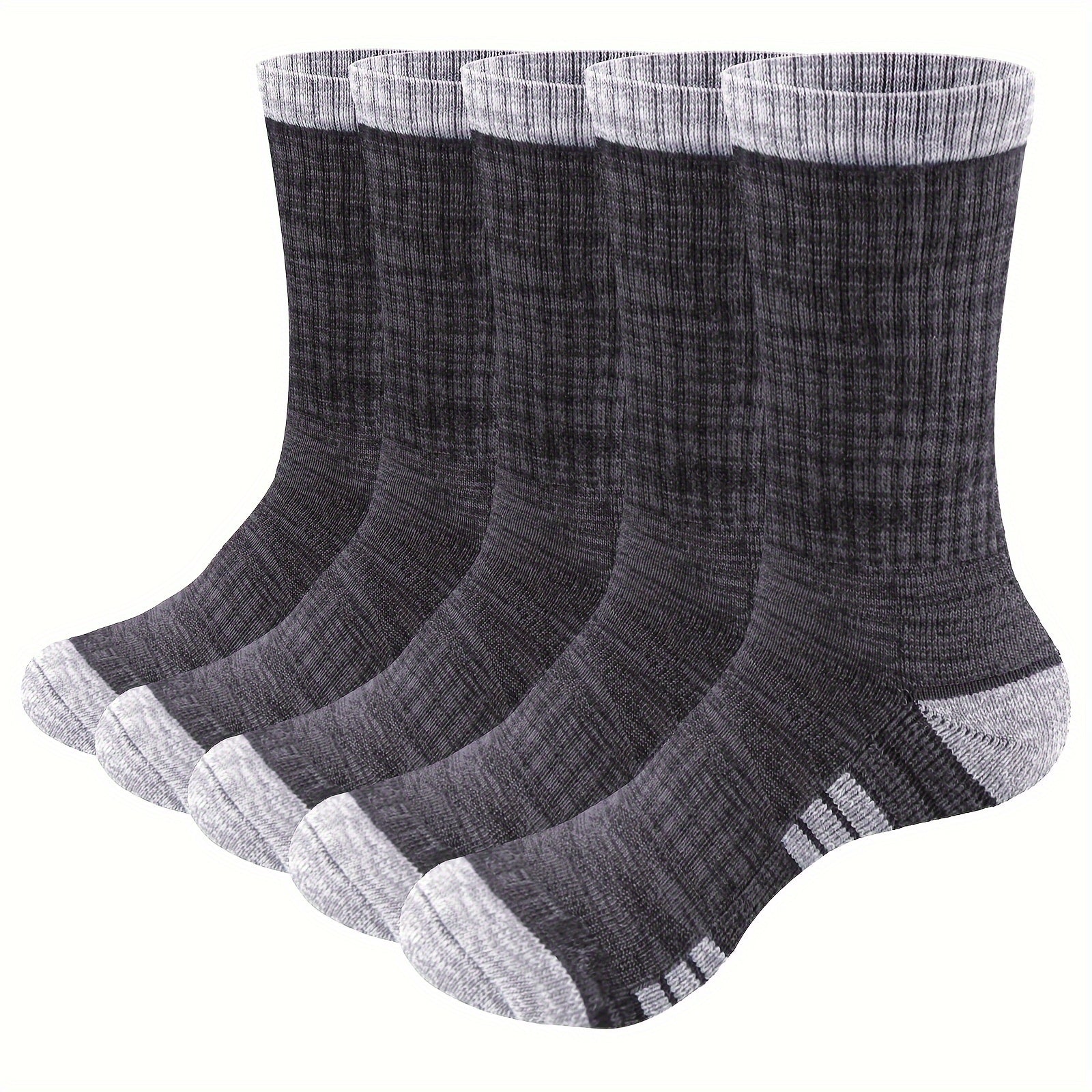 YUEDGE Men's Cushioned Hiking Crew Socks Moisture Wicking Durable Athletic Socks