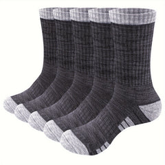 YUEDGE Men's Cushioned Hiking Crew Socks Moisture Wicking Durable Athletic Socks