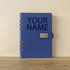 Personalized A5 PU Leather Notebook Embossed Name Glossy Finish 5 Colors