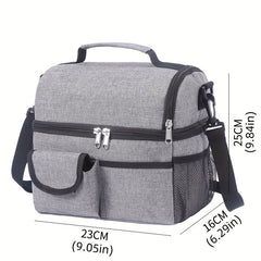 Double Layer Insulated Bag Portable Lunch Bag for Outdoor Travel Camping Picnic