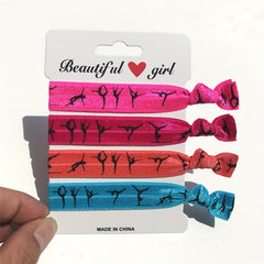 4pcs Gymnastics Sports Elastic Headband Hair Accessories for Girls
