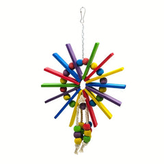 Bird Parrot Hanging Cage Toys Colorful Building Blocks Chewing Toy