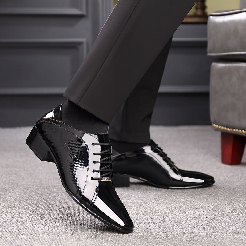 LAORENTOU Men's Leather Pointed Toe Dress Shoes