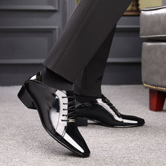 LAORENTOU Men's Leather Pointed Toe Dress Shoes