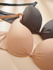 2pcs Solid T Shirt Bras Comfy Push Up Everyday Bra Women's Lingerie