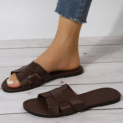 Women's Flat Slides Open Toe Lightweight Slippers