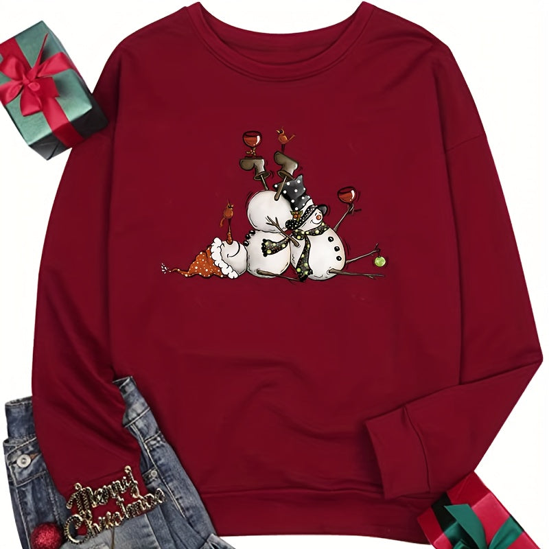 Winter Snowman Heat Transfer Vinyl Iron On For T-Shirts Christmas