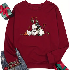 Winter Snowman Heat Transfer Vinyl Iron On For T-Shirts Christmas