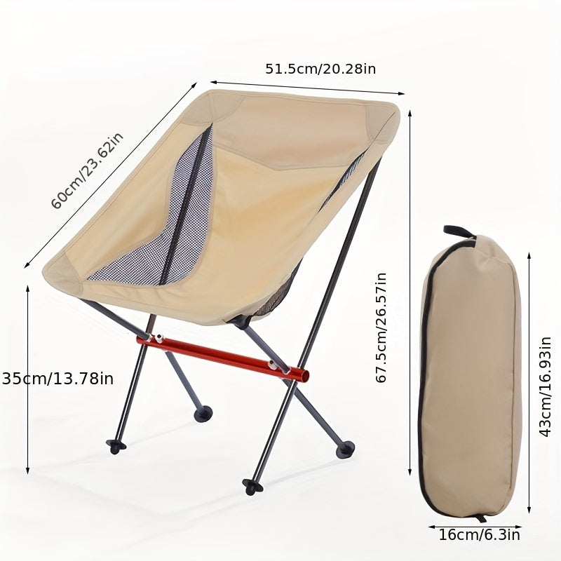 Portable Aluminum Frame Camping Moon Chair with Carry Bag