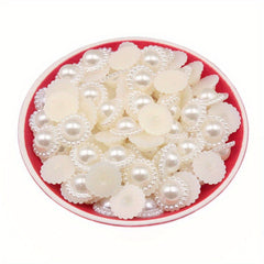 200Pcs Pearl Sunflower Flatback Beads Jewelry Making Crafts Decoration