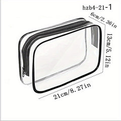 Waterproof Clear Cosmetic Bag Portable Travel Storage PVC Zipper Toiletry Pouch