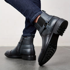 Men's Zipper Ankle Boots Casual Walking Shoes