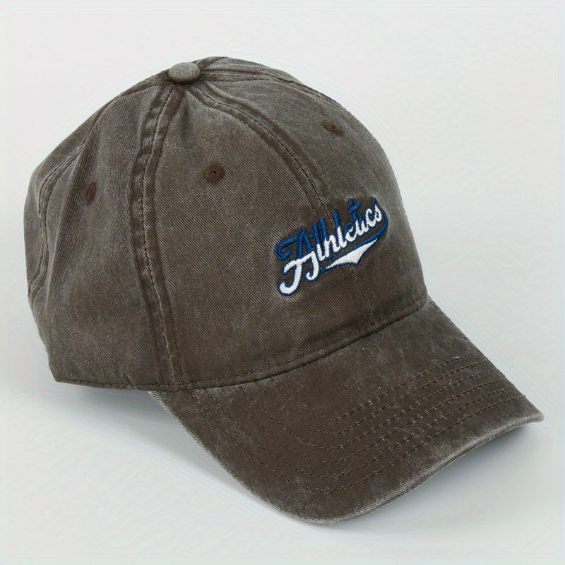 Unisex Sunshade Wide Brim Baseball Cap with Letter Embroidery