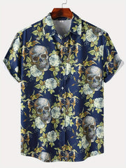 Autumn Men's Halloween Print Short Sleeve Shirt