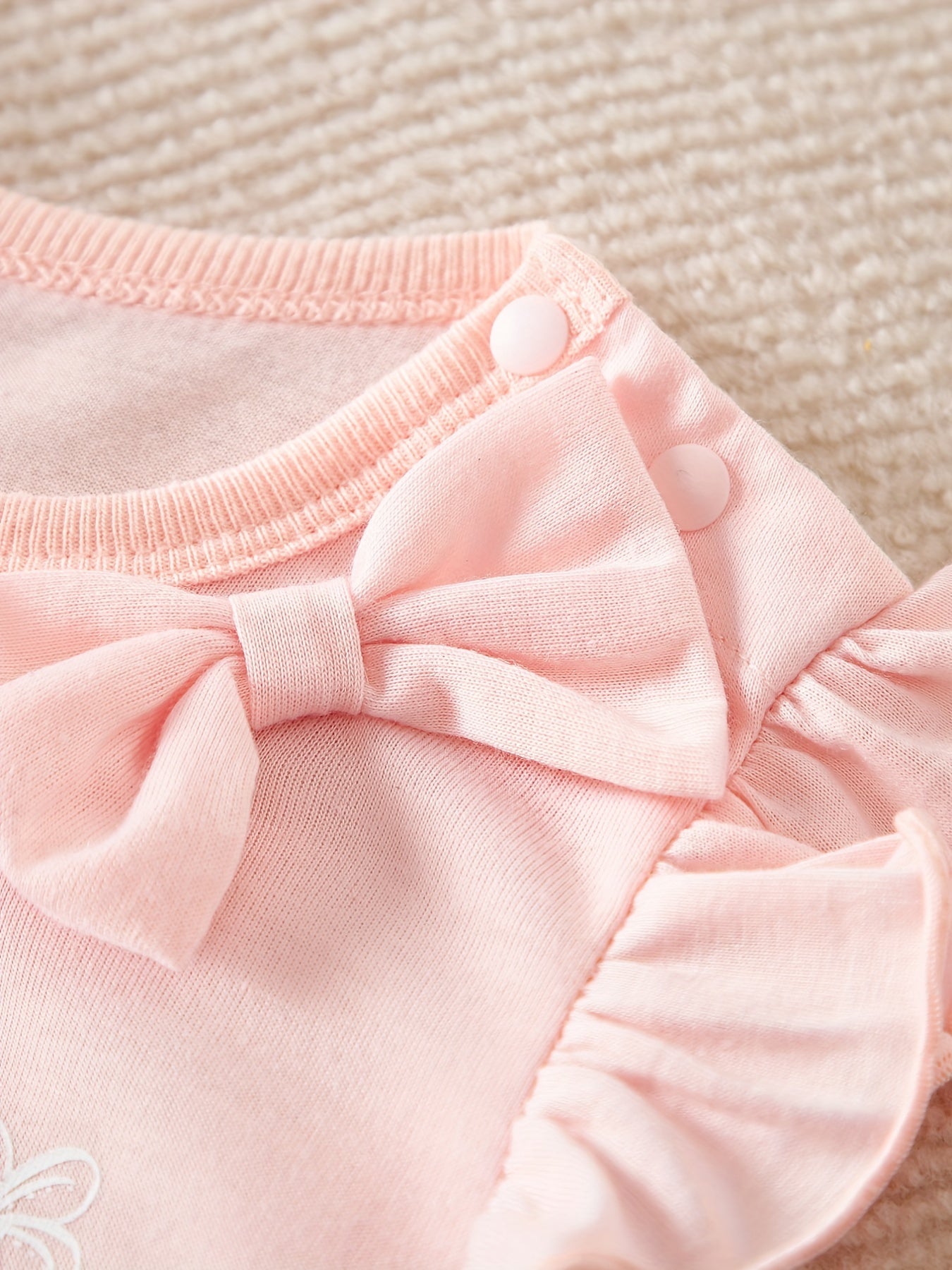 Baby Girls Love You Mom Ruffle Sleeve Bowknot Round Neck T shirt Clothes
